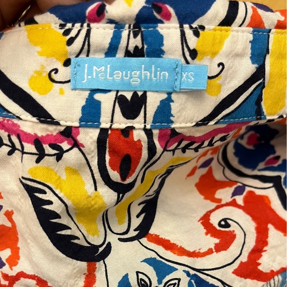 J. McLaughlin Women's Button Long Sleeve Shirt All Over Print Bold Size XS - Picture 6 of 7